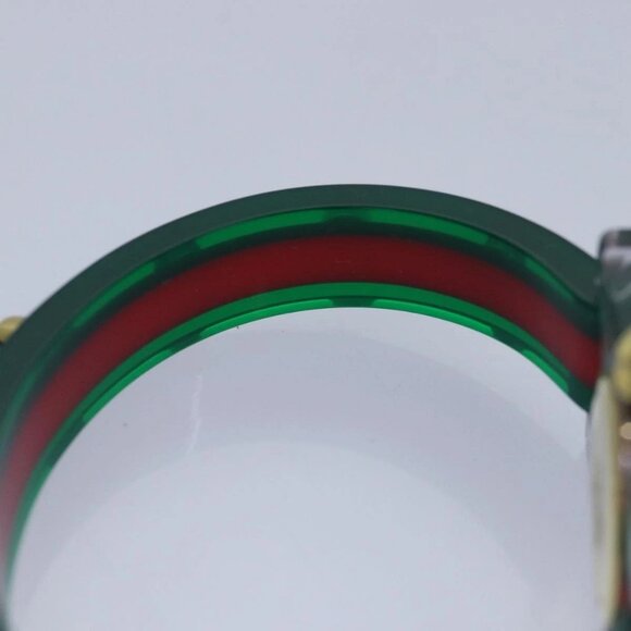 GUCCI Skeleton Web Sherry Line Watches plastic Red Green Auth ki4839 - Picture 8 of 13